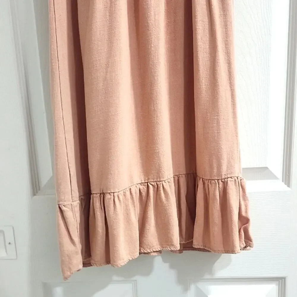 Monteau Sleeveless Ruffle Hem Dress in - Peach Color
